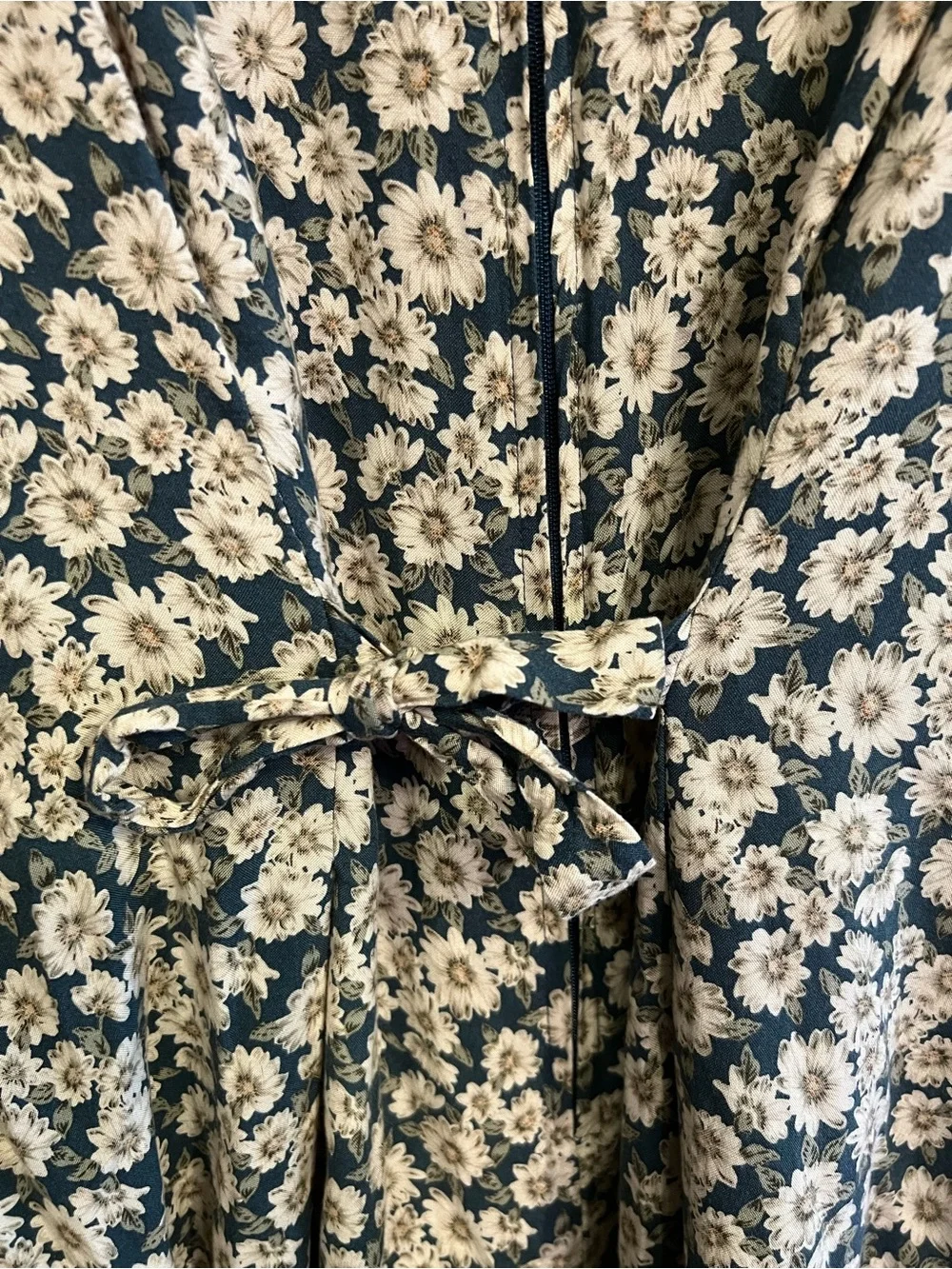 Compagnie Internationale Express Teal Floral Romper with Cream Daisy Print